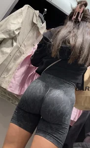 Beautiful Ass on this babe Shopping in tight legging shorts  / Not OC