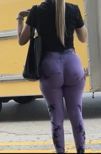 Blond milf leaving gym