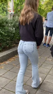 Mix of nice asses out in tight jeans