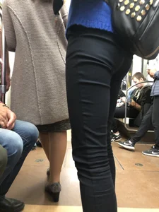 Skinny Ass and Legs in Tight Pants Subway Train Closeup Creepshot