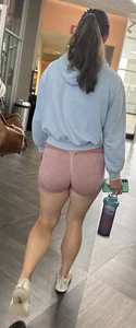 Part 2 of this sexy college Pawg in pink biker shorts
