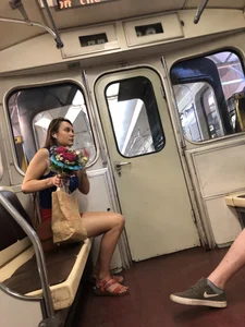 Tall Girl in Red Shorts With Long Hot Legs Subway and Street Creepshots Gallery