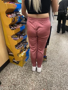 Sexy blonde at gas station