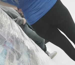 Amazing Hot Ass and Slim Legs in Tights at the Supermarket Closeup Creepshots