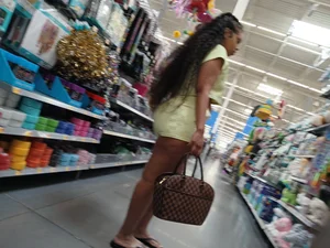 Ebony in Light Green Shorts