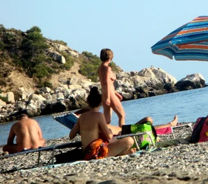 Nude beach and topless girls