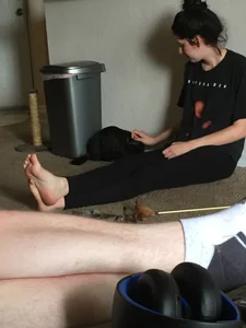Barefoot Girl Sitting on the Floor Home Creepshots