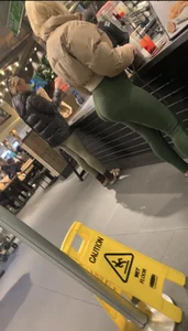 BLONDE PAWG in Green Leggings