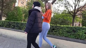 Gorgeous and sexy girl in leggings