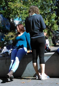 Candid girls in leggings, yoga pants, lulus and lycra