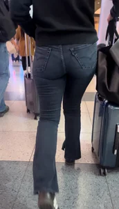 PAWG Hotwife in Tight Jeans Capped at Airport (OC + GIFS)