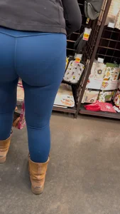 Milf in blue leggings with vpl bent over for us!!! pt1 (OC)