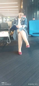 Girls with hot legs sitting in public places