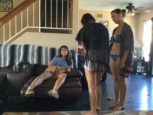 Girls lying on the couch home creepshots