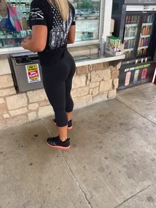 Fit Blonde at Kroger Gas Station