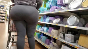 Fake Booty Mature Latina In SeeThru Leggings W/VPL