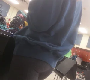 Booty in Leggings in Classroom Closeup Photo