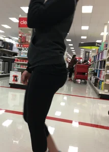 Target blonde milf shopping in tight leggings with a nice ass