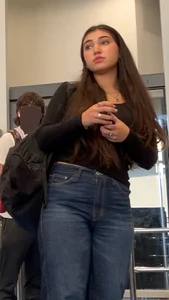 Pretty Arab College Girl’s Red Panties Are Showing Through Her Leggings