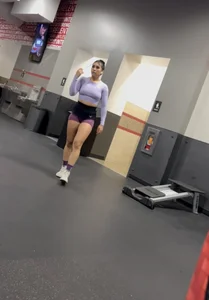 Nutbuster! Latina With Plump Ass In Gym Shorts  Not OC