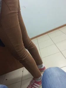 Office Candid Skinny Girl Bend Over Desk