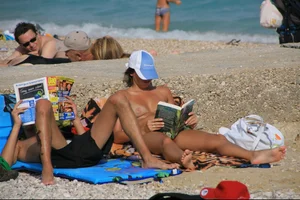 Nude beach girls in Baska, Croatia