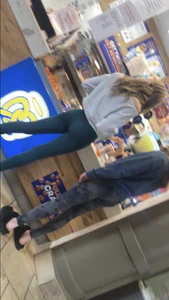 Tight blonde waiting in line [OC]
