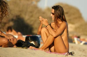 Nude beach and topless girls