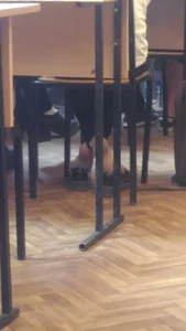 Candid college girl's legs