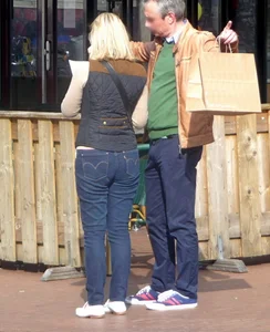 Street market milfs wearing jeans