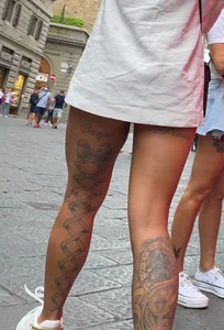 Raven-Haired TATTOOED Babe - Hot Legs and Confidence