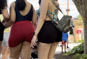 Waterpark Latina Donkey Butt Cheeks VPL swallows her Bathing Suit