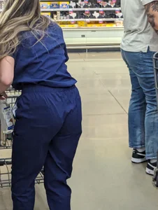 Nurse in blue scrubs