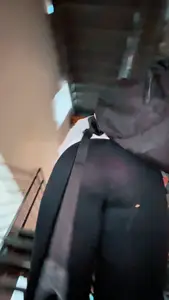 Pretty Arab College Girl’s Red Panties Are Showing Through Her Leggings
