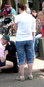 More creepshots of milfs in jeans at the street market