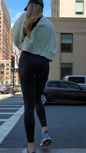 Black leggings, tall blonde part 3
