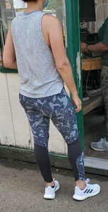 Girl with a nice ass in patterned leggings