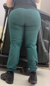 Latina in Tight Green Scrubs (VPL) knew she was recorded! (OC)