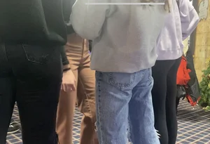 Skinny teens in the arcade