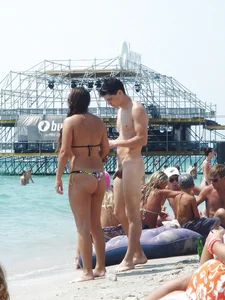 Nude beach and topless girls