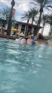 Little Booty in Swimsuit Flashing Above Water in a Pool