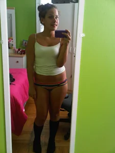 Home Mirror Selfie in Panties in Bedroom