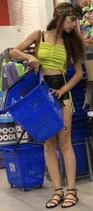 Hoodrat in leather booty shorts