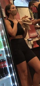 Tight shorts at the ice cream shop
