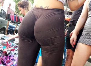 Perfect ASS in black tight spandex (Argentina teen)