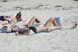 San Diego beach various sexy girls in bikinis
