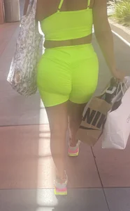 Latina in spandex shorts + other girls