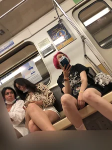 Cute Candid Teen With Red Hair in a Skirt Subway Creepshots Gallery