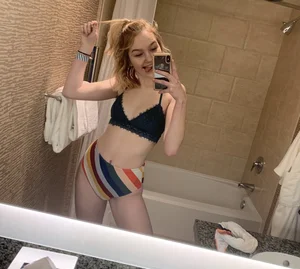 Redhead in Underwear Bathroom Selfie