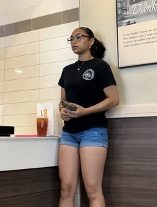Latina cutie tight ass cutoff jeans OC